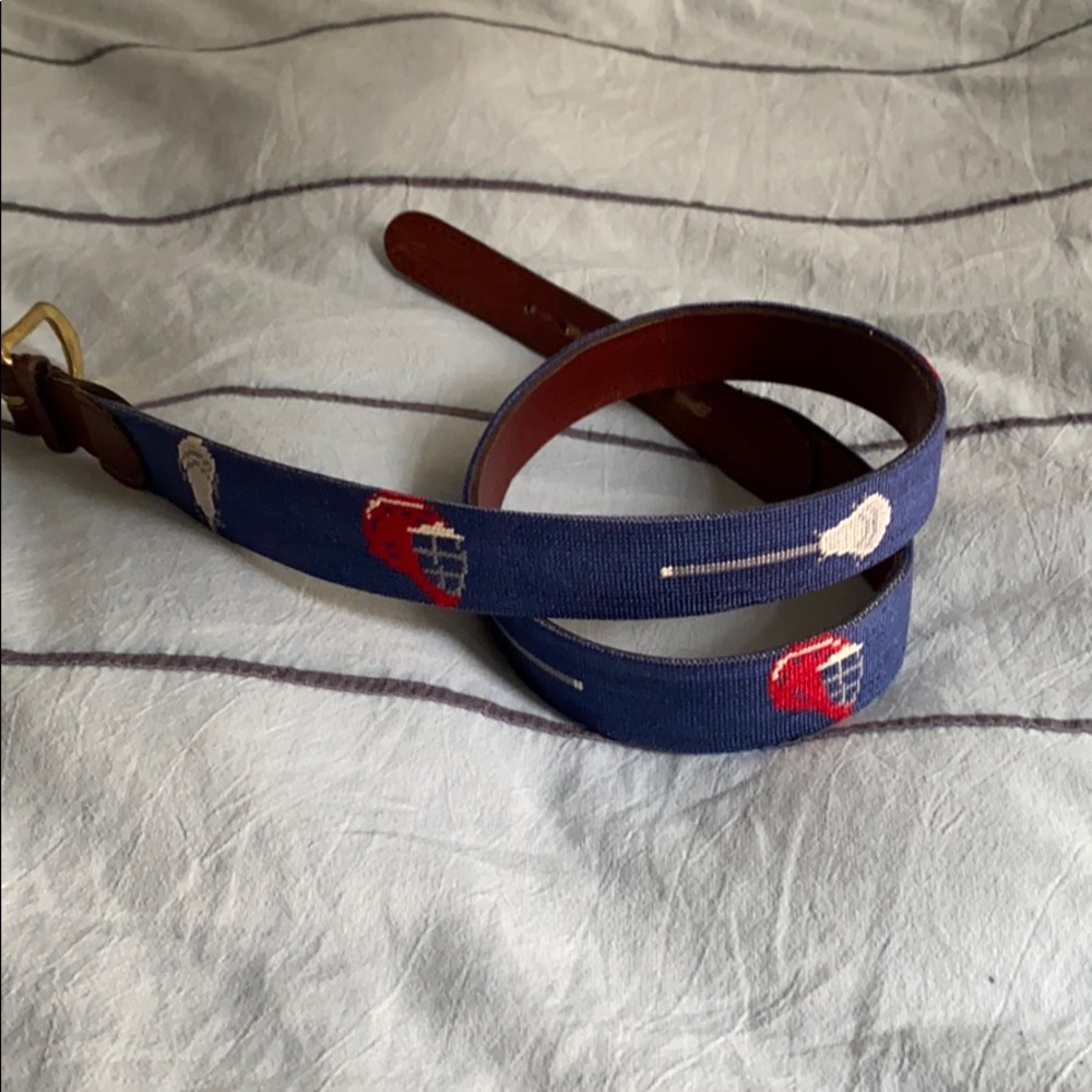 Smashers & Branson needlepoint lacrosse belt